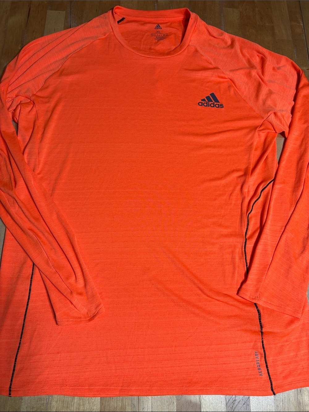 adidas Bright Orange Long-Sleeve Athletic Tee